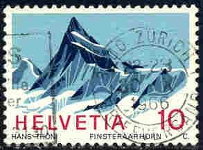 Finsteraarhorn, Alps Mountain, Switzerland stamp SC#479 used