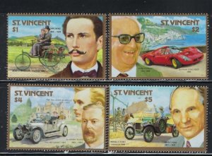 St Vincent 1044-47 MNH 1987 Auto Pioneers (fe6589)