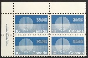 Canada 513 Plate Block UL VF MNH