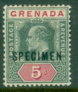 Grenada 1902 KEVII Portrait 5sh SPECIMEN MLH
