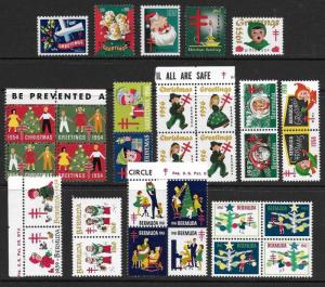 Bermuda 1949-62 Xmas Seal Cinderella Group VF-NH