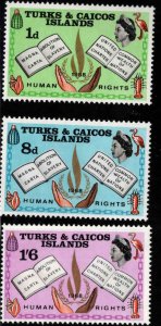 Turks and Caicos Islands Scott 175-177 MNH** Human Rights set