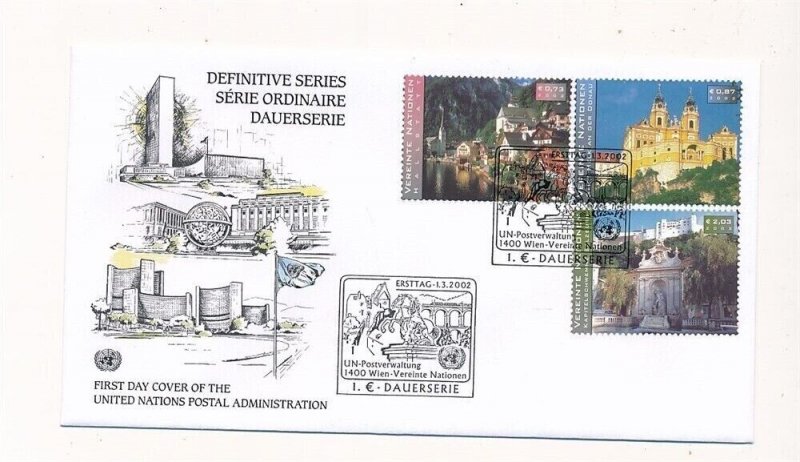D366203 United Nations Vienna Bureau FDC Definitive Series Castles