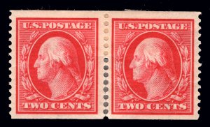 US STAMPS  # 388 MINT OG H COIL PAIR  LOT #3573