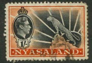 Nyasaland SC# 62  KGVI and Leopard1shilling Used  MH
