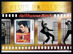 [76303] Gambia 2009 Music Elvis Presley Jailhouse Rock Souvenir Sheet MNH