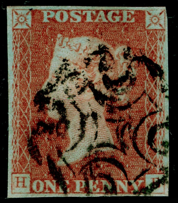 SG9, 1d pale red-brown PLATE 23, FINE USED. Cat £60. BLACK MX. 