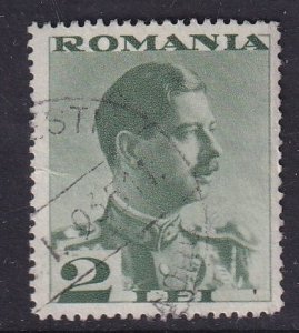 Romania #449  used 1935  King Carol II  2 l green