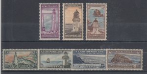 New Zealand Sc OY29/OY36 MLH. 1947 Life Insurance Stamps, no OY32 o/w cplt