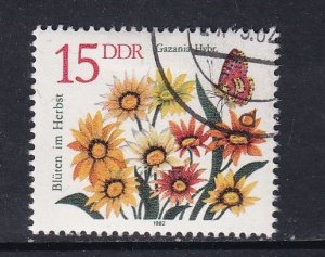 German Democratic Republic DDR #2297 cancelled 1982 autumn flowers 15pf