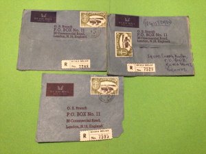 Brunei 1967 Kuala Belait Registered Airmail Cover fronts Ref 58723