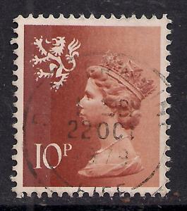 Scotland GB 1976 QE2 10p Orange Brown Machin SG S29 ( B935 )