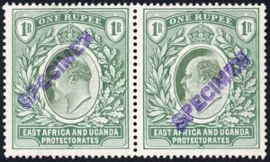 KUT SG26s KEVII 1R Wmk Mult Crown opt Specimen (locally) U/M PAIR