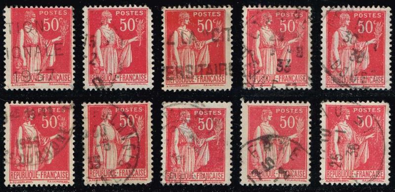 France #267 Peace with Olive Branch Lot of 10; Used (2.50)