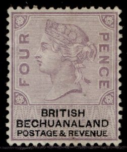 BRITISH BECHUANALAND QV SG13, 4d lilac & black, M MINT. Cat £65.