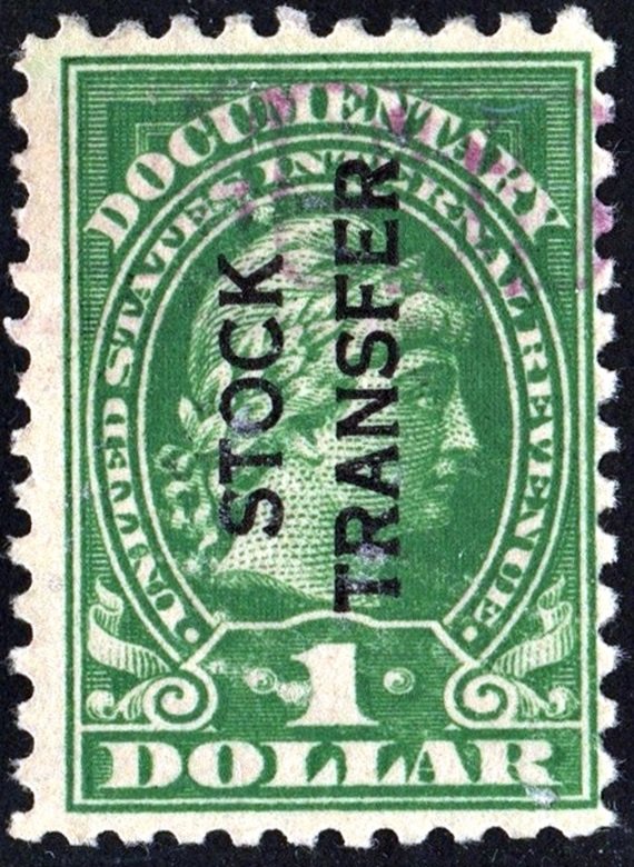 RD30 $1.00 Stock Transfer Stamp (1928) Used