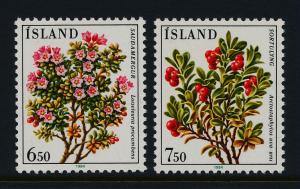 Iceland 593-4 MNH Flowers, Berries