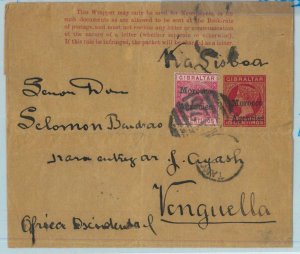 BK0255 - MOROCCO AGENCIES - POSTAL HISTORY: WRAPPER to ANGOLA Benguella 1890's