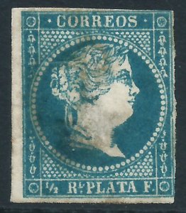 Cuba, Sc #1, 1/2r p, Used (thin)