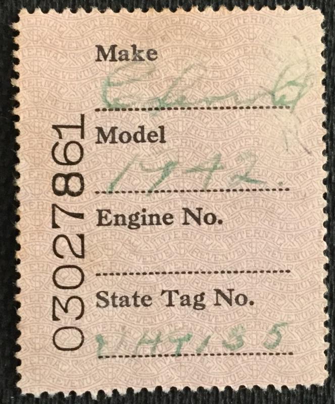 US #RV30 Used Single Motor Vehicle Use Tax Stamp SCV $2.40