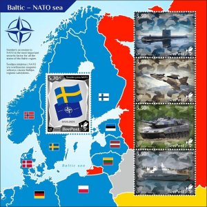 Lithuania 2024 Baltic NATO sea Sweden joins BeePost sheetlets block MNH