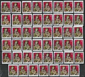 SC#3244 32¢ Madonna & Child Booklet Stamp Used Lot of 47