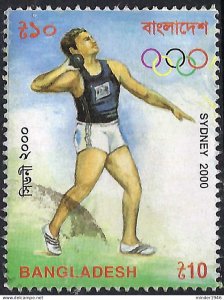 BANGLADESH 2000 10t Multicoloured, Olympic Games-Sydney- Men's Shotput Used