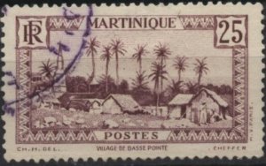 Martinique 141 (used) 25c village of Basse-Pointe, brn vio (1938)