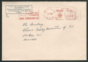 SOLOMON IS 1980 CW Bank cover 8c Meter ex Honiara..........................59129