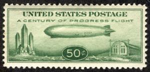 US #C18 SCV $90.00 VF/XF JUMBO mint very lightly hinged, 50c Baby Zep, own th...