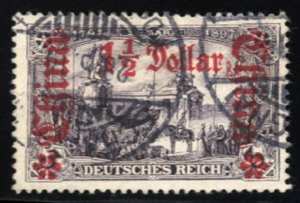 German Colonies, German Offices in China #45a Cat$47.50, 1905 1 1/2d on 3m, u...