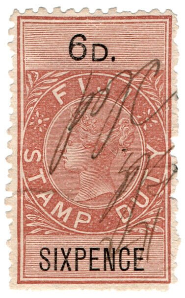 (I.B) Fiji Revenue : Stamp Duty 6d