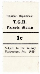 (I.B) Australia - Tasmania Railways : Parcels Stamp 1c