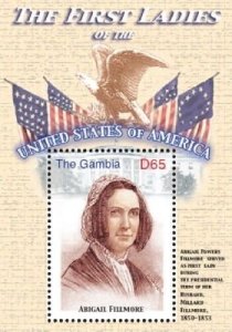 GAMBIA FIRST LADIES OF THE UNITED STATES - ABIGAIL FILLMORE S/S MNH
