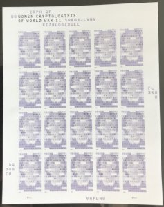 US #5738a MNH Imperf NDC Sheet of 20 Women Cryptologists (.60) L45