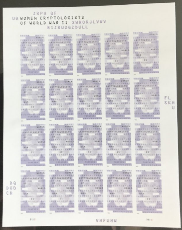 US #5738a MNH Imperf NDC Sheet of 20 Women Cryptologists (.60) L45