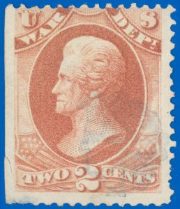 Scott #O84 2¢ WAR DEPT OFFICIAL, Blue INDIAN HEAD Fancy Cancel! Cole's JO-164