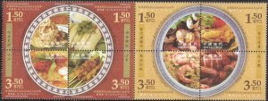 2008 MACAO-SINGAPORE JOINT FOOD STAMP 8V