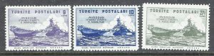 Turkey 940-42 MNH 1946 U.S.S. Missouri (ap5566)