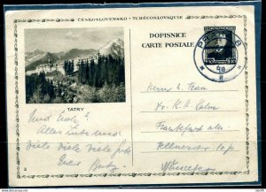 Slovakia Postal Stationary Card  with picture Tatry to Frankfurt  11272