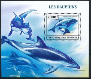 BURUNDI 2013 SHEET bur13307b DOLPHINS DAUPHINS MARINE LIFE