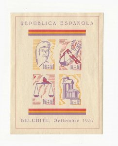 Spain 1937 September semi postal sheet of 4 LH VF