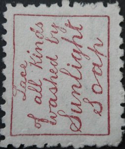 New Zealand 1893 2d with Washed by Sunlight Soap advert brown red SG 219f used