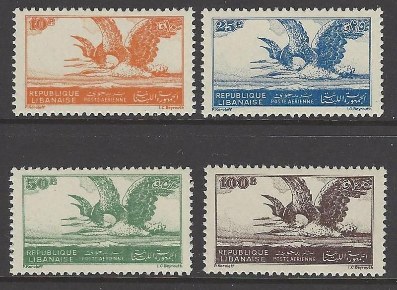 Lebanon 1946 Night Herons VF MNH (C107-10)