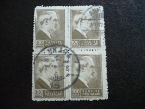 Stamps - Turkey - Scott# 893 - Used Block of 4 Stamps