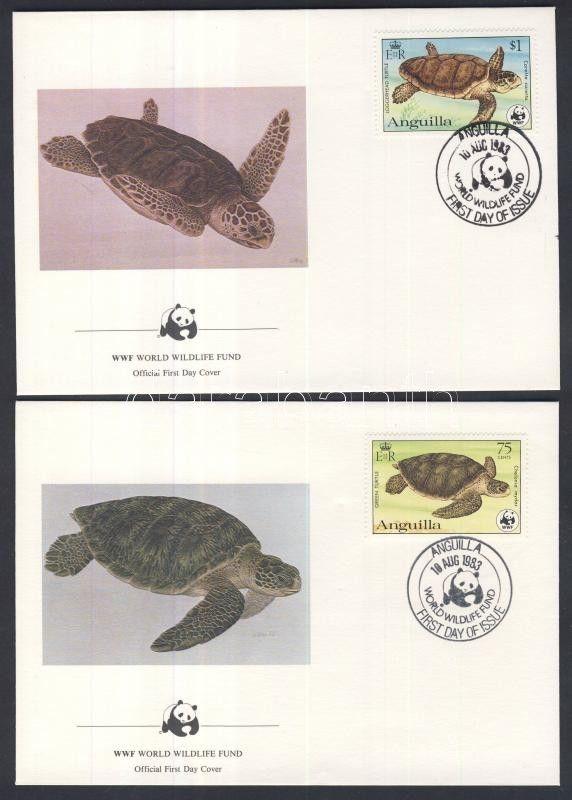 Anguilla stamp WWF: Turtles set 4 pieces on FDC 1983 Cover WS100165