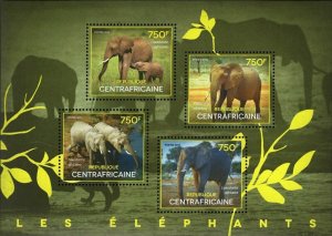 Elephants Stamp Loxodonta Africana Wild Animal S/S MNH #5020-5023