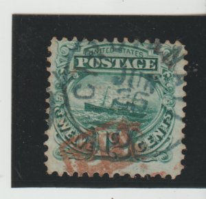 US Scott #117  Used/Red  Box PD Cancel CV.$280  S.S.Adriatic Ship