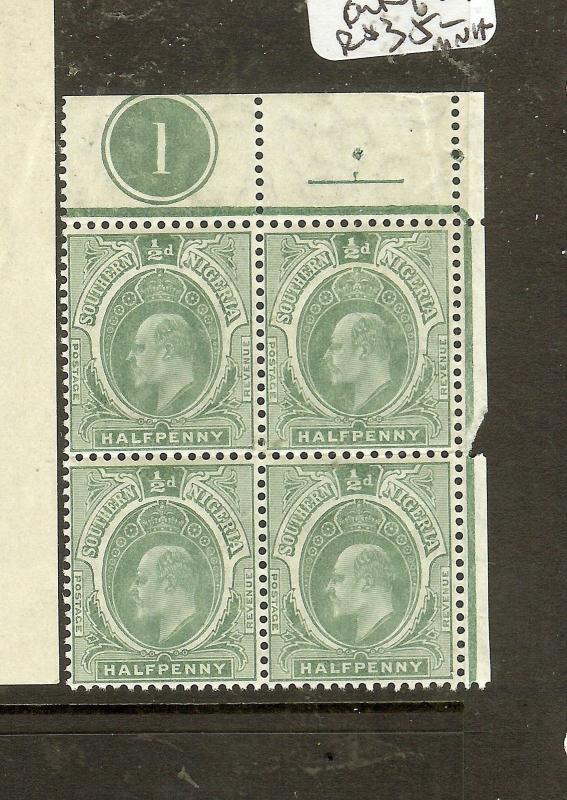 SOUTHERN NIGERIA (P3009B) KE 1/2D SG33 UR PL #1 BL OF 4  MNH