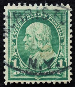 U.S. Used Stamp Scott #279 1c Franklin. Face-Free N.Y. Oval Cancel. Choice!